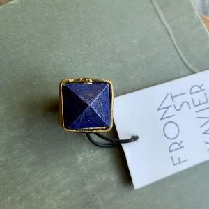 From St Xavier Anika Ring Navy Lapis